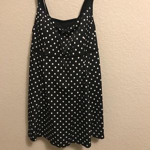 Slimming polka dot swim dress